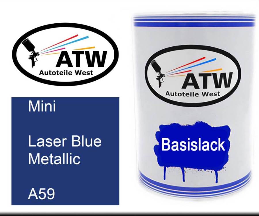 Mini, Laser Blue Metallic, A59: 500ml Lackdose, von ATW Autoteile West.